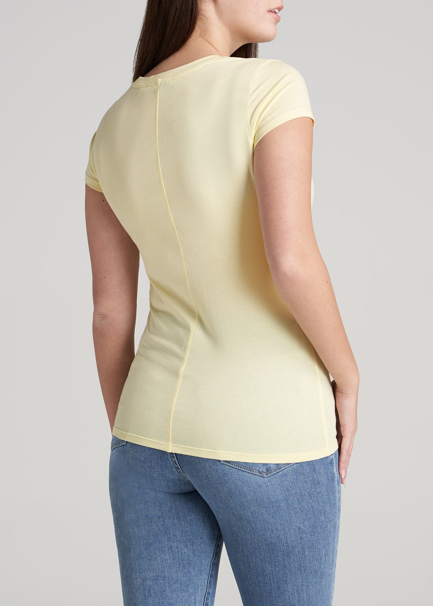       American-Tall-Women-CrewNeck-CapSleeveTee-ButterYellow-back