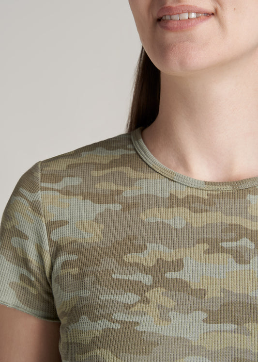       American-Tall-Women-CroppedWaffle-Tee-GreenCamoPrint-detail