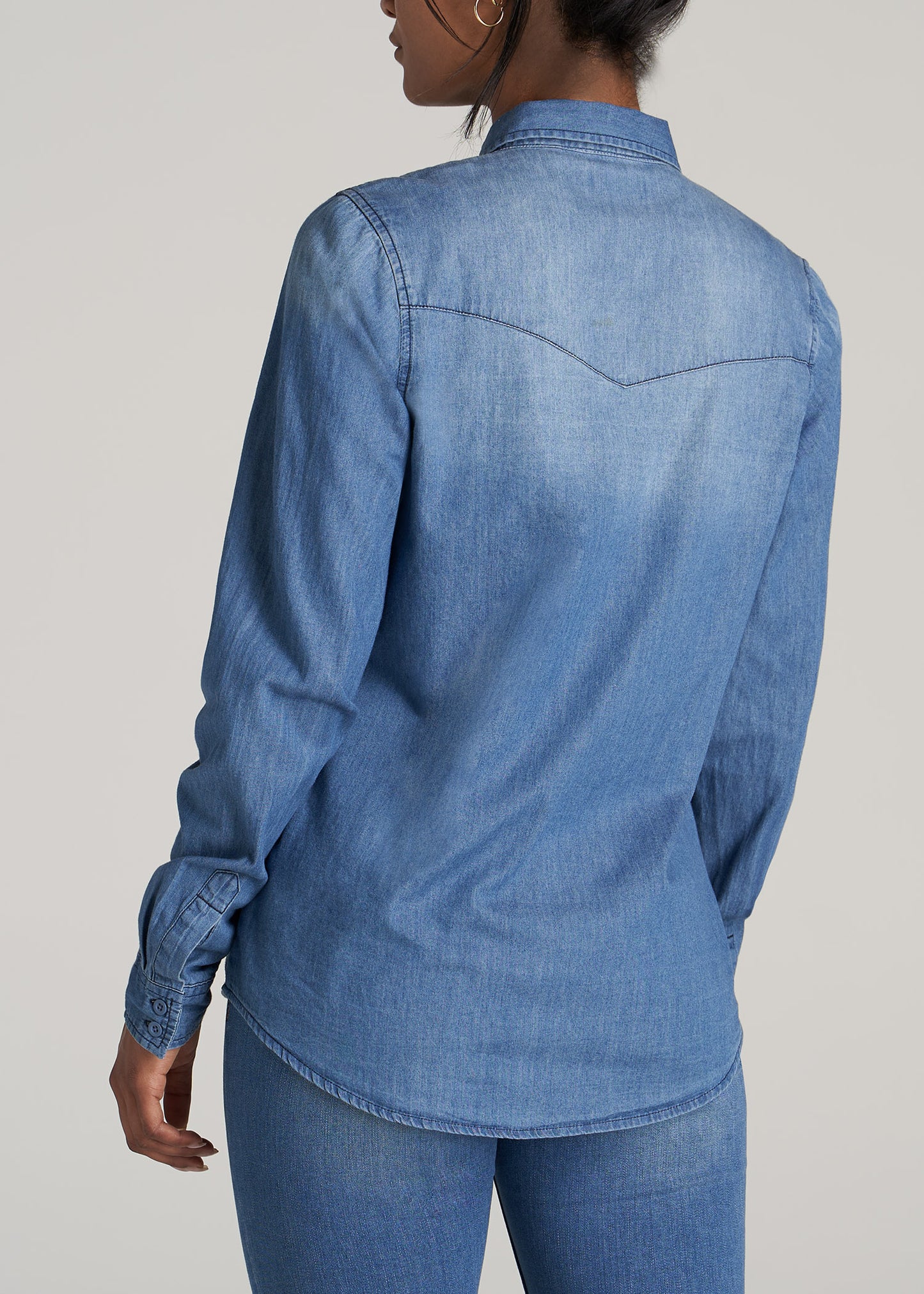    American-Tall-Women-Denim-Shirt-Faded-Blue-back