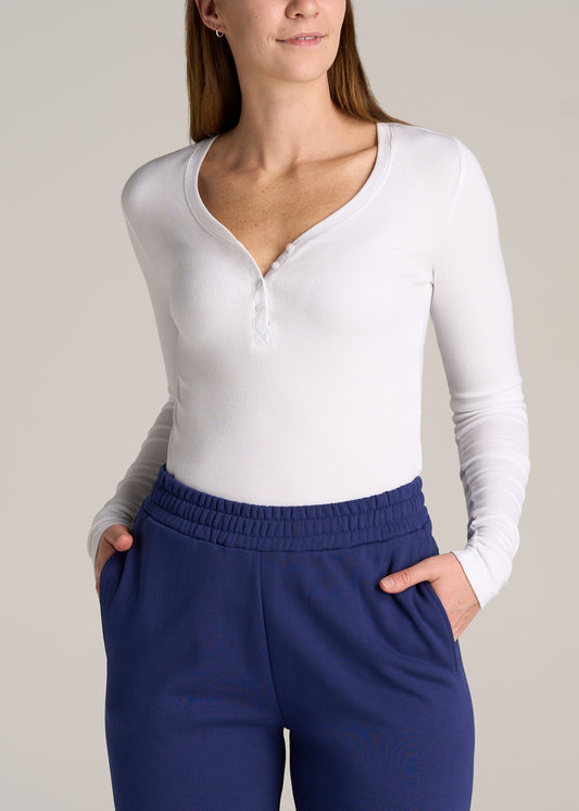    American-Tall-Women-FITTED-Ribbed-Long-Sleeve-Henley-White-front