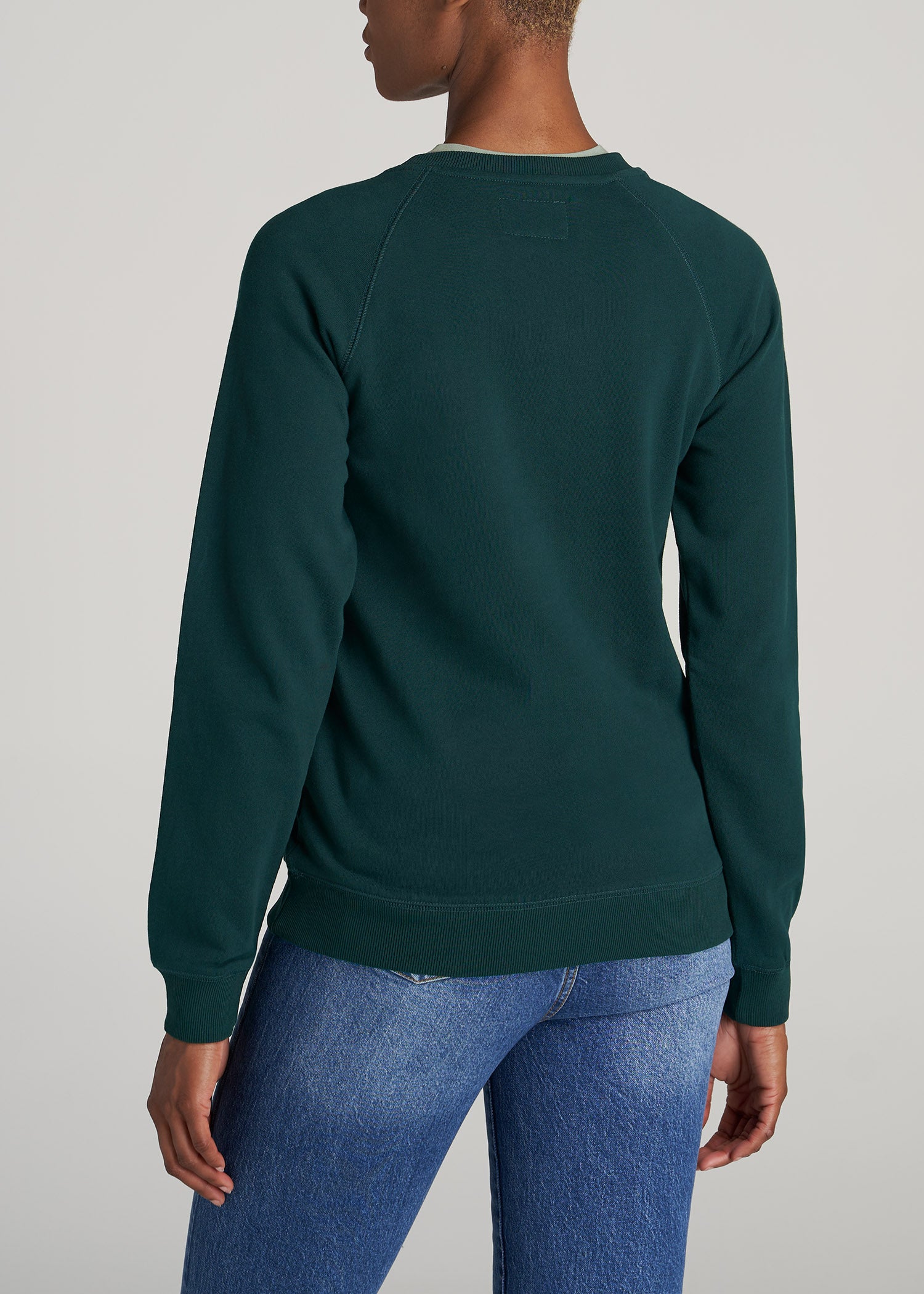    American-Tall-Women-French-Terry-Crewneck-Regular-Emerald-back