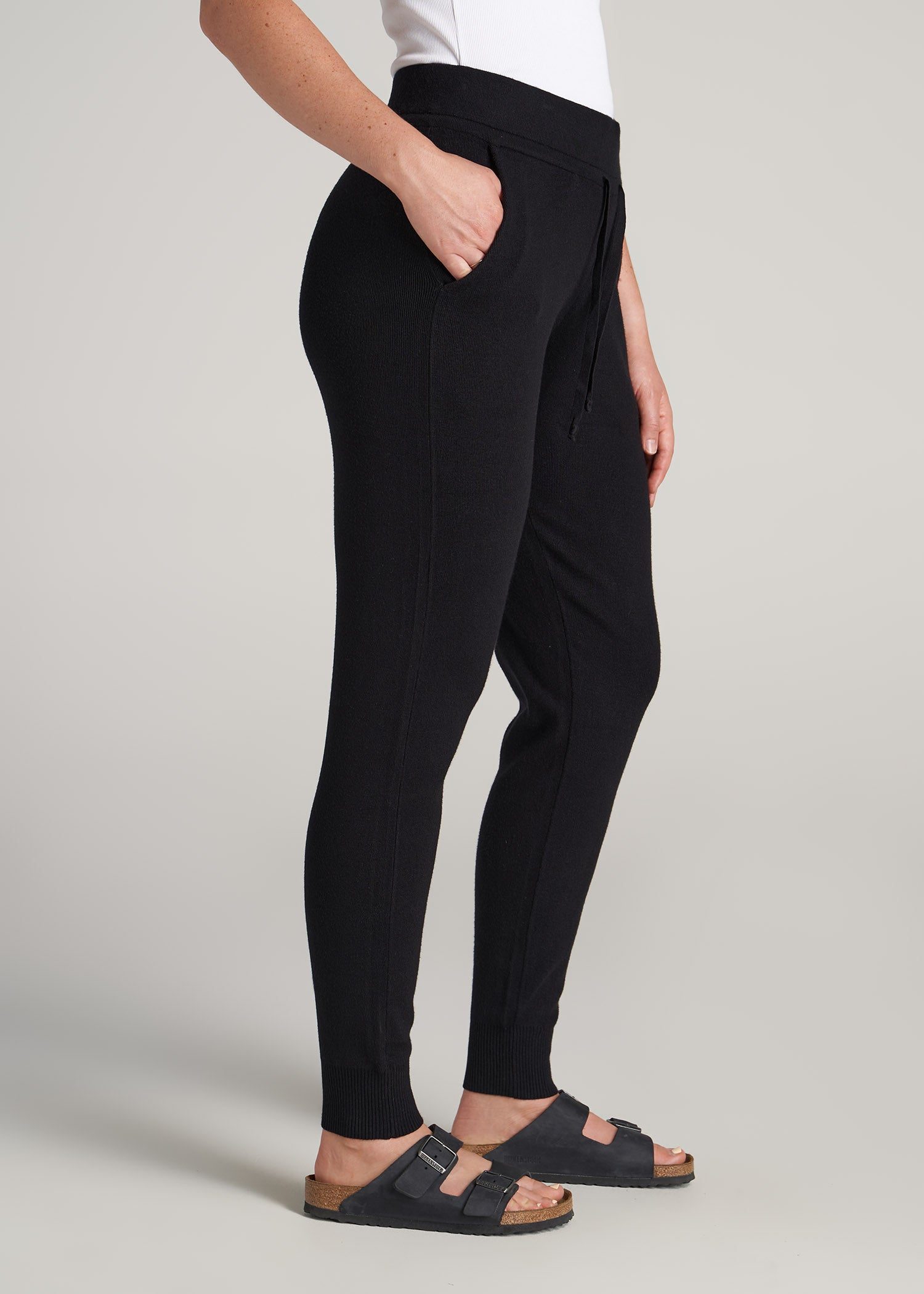    American-Tall-Women-Knit-Lounge-Jogger-Black-side