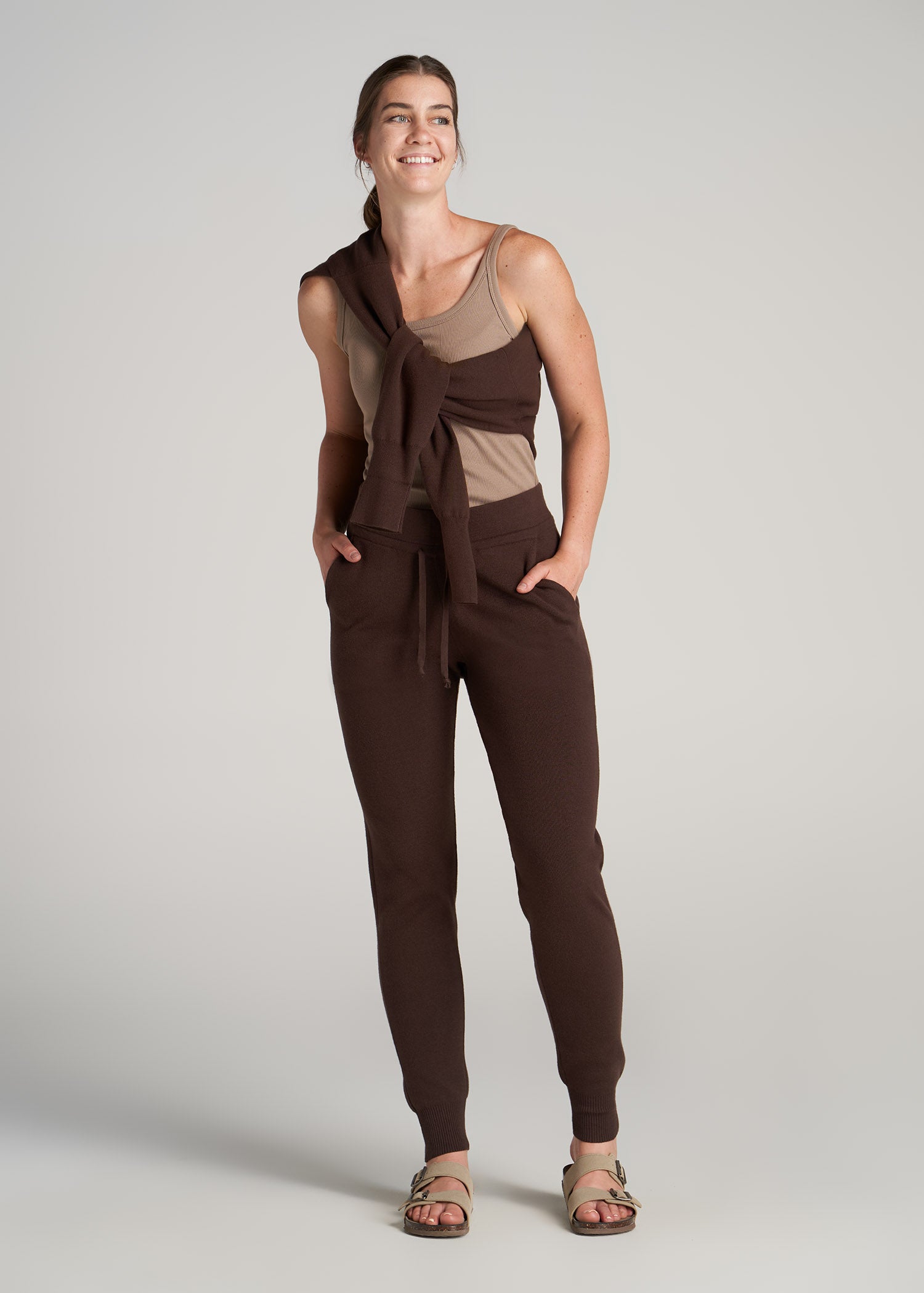    American-Tall-Women-Knit-Lounge-Jogger-Chocolate-full