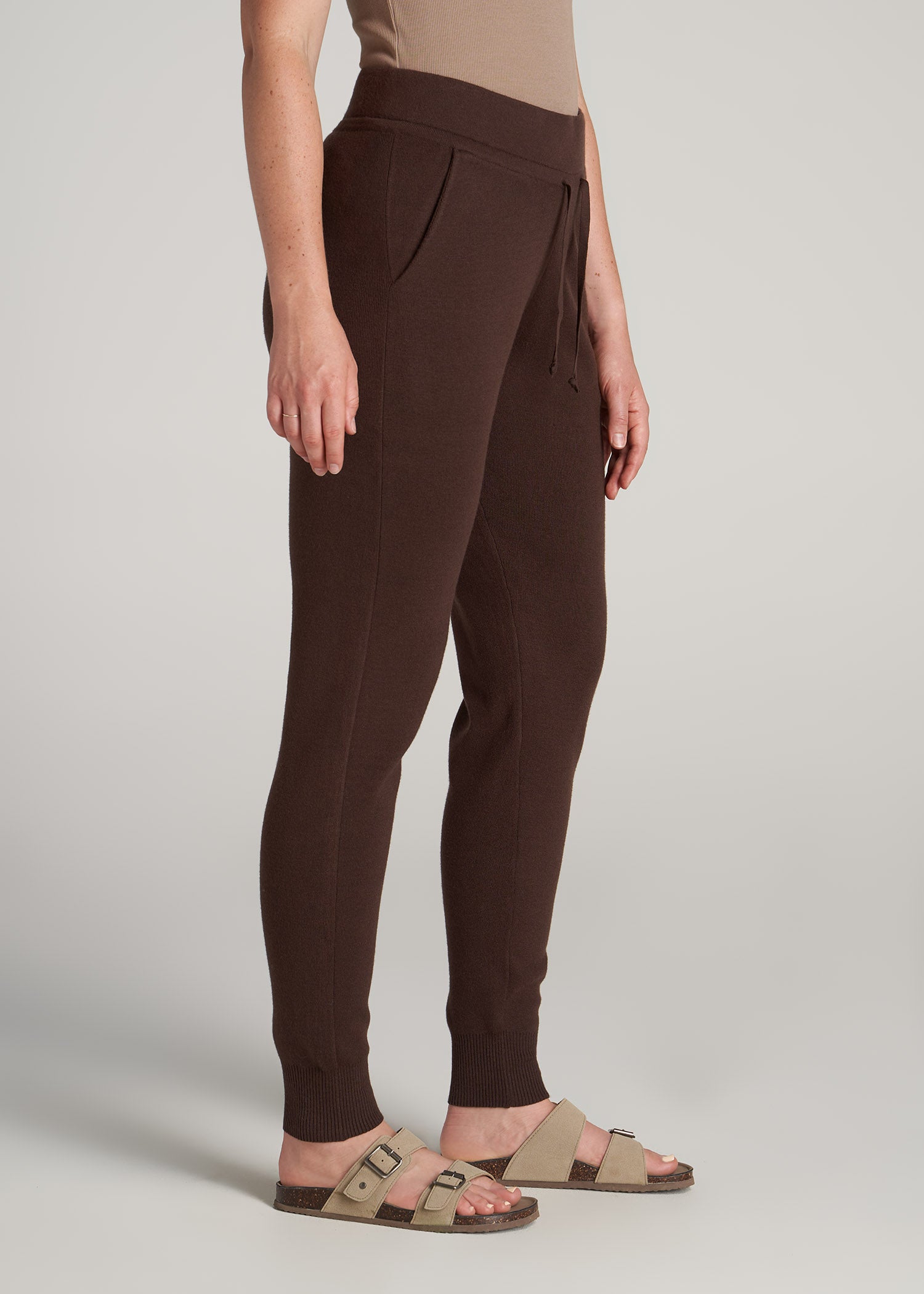    American-Tall-Women-Knit-Lounge-Jogger-Chocolate-side