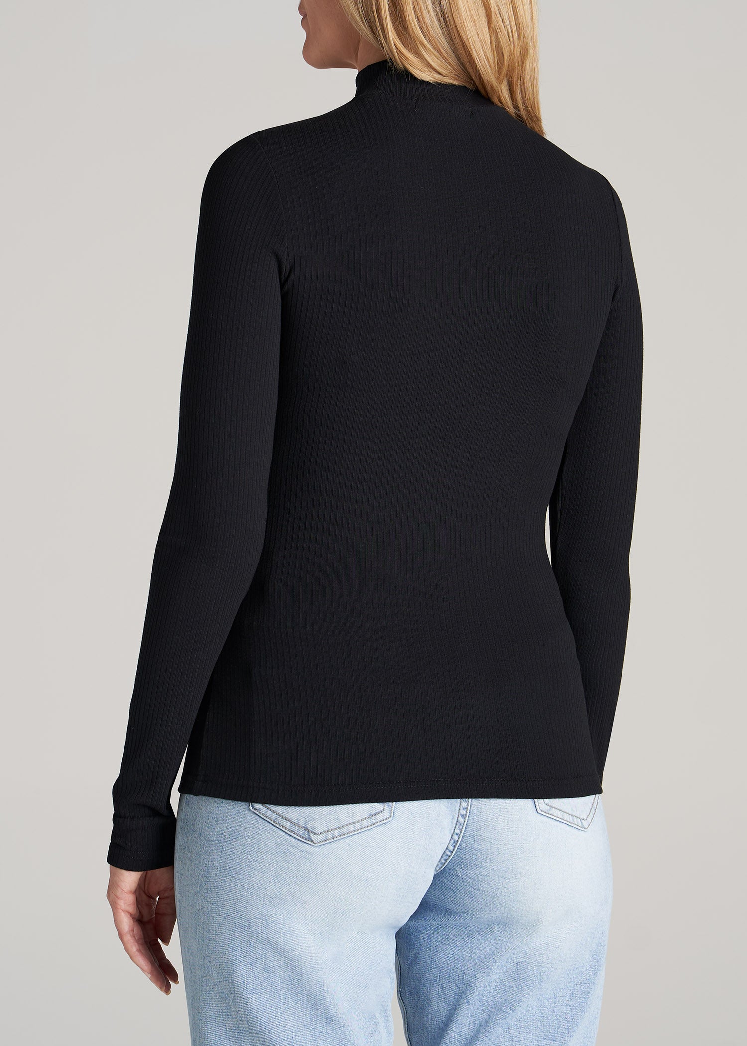        American-Tall-Women-LS-Mock-Neck-Ribbed-Top-Black-back