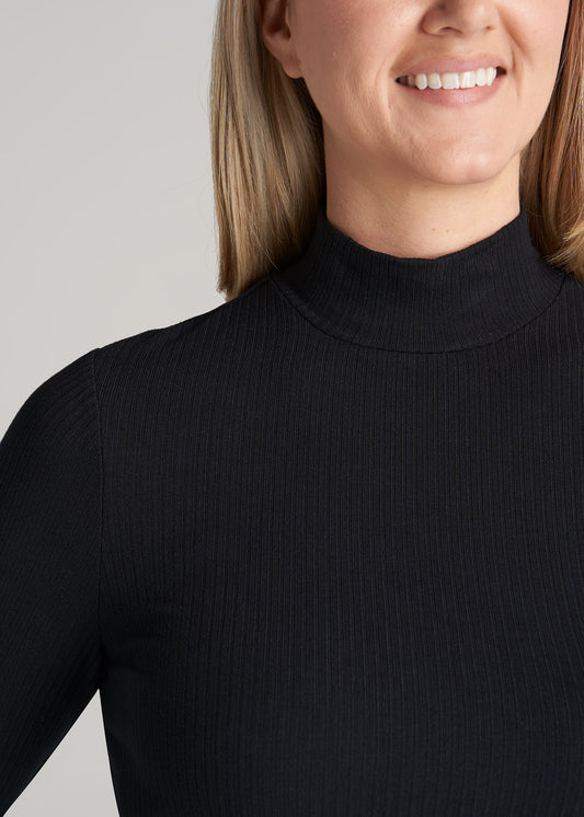         American-Tall-Women-LS-Mock-Neck-Ribbed-Top-Black-detail