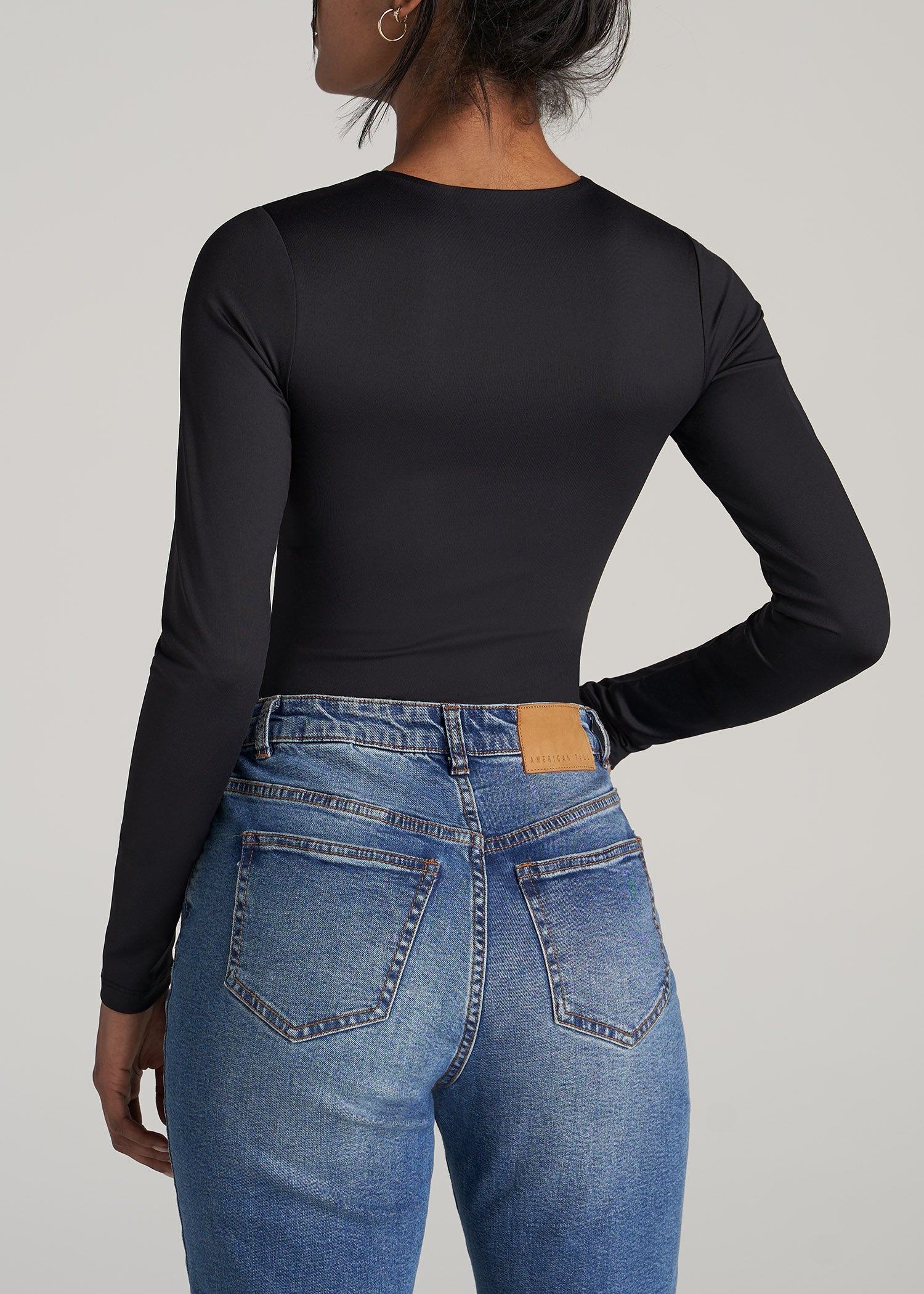    American-Tall-Women-Long-Sleeve-Bodysuit-Black-back