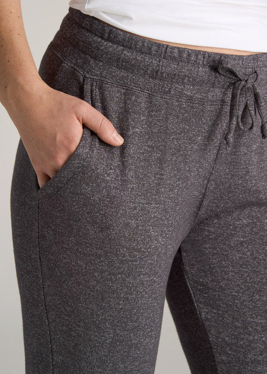       American-Tall-Women-Open-Bottom-Cozy-PJ-Lounge-Pants-Charcoal-Mix-detail