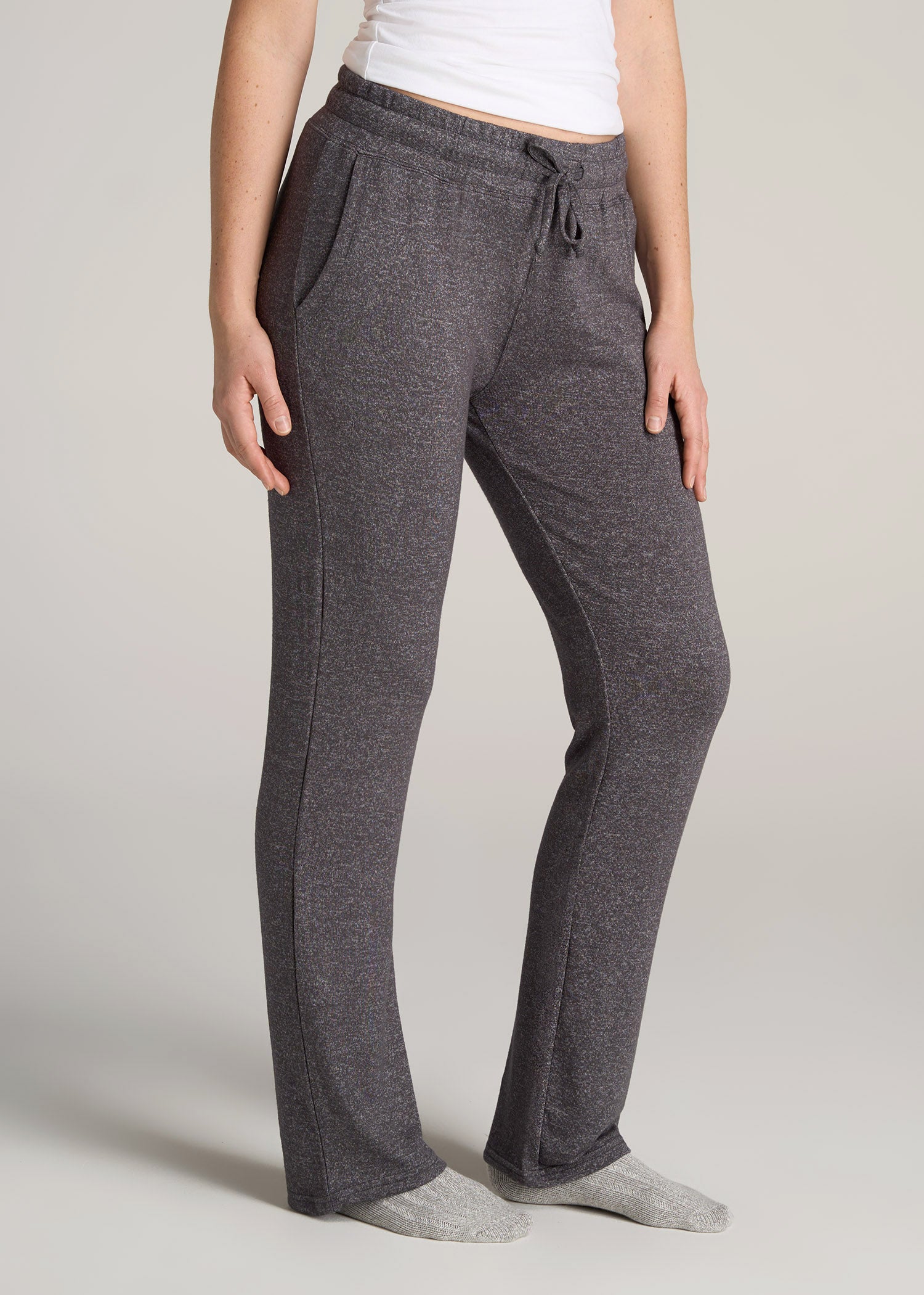       American-Tall-Women-Open-Bottom-Cozy-PJ-Lounge-Pants-Charcoal-Mix-side