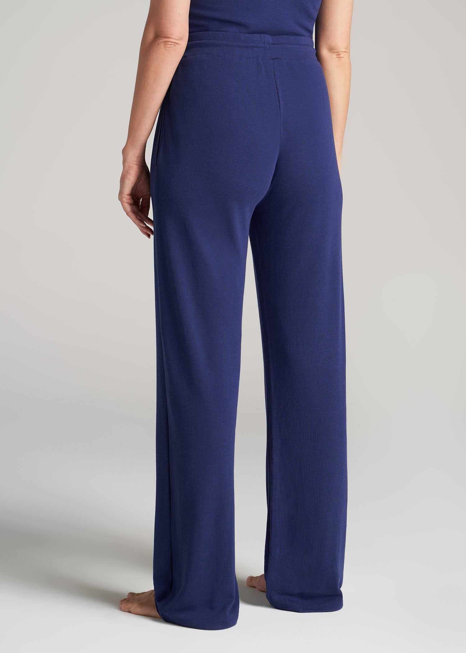    American-Tall-Women-Open-Bottom-Waffle-Lounge-Pant-Midnight-Blue-back