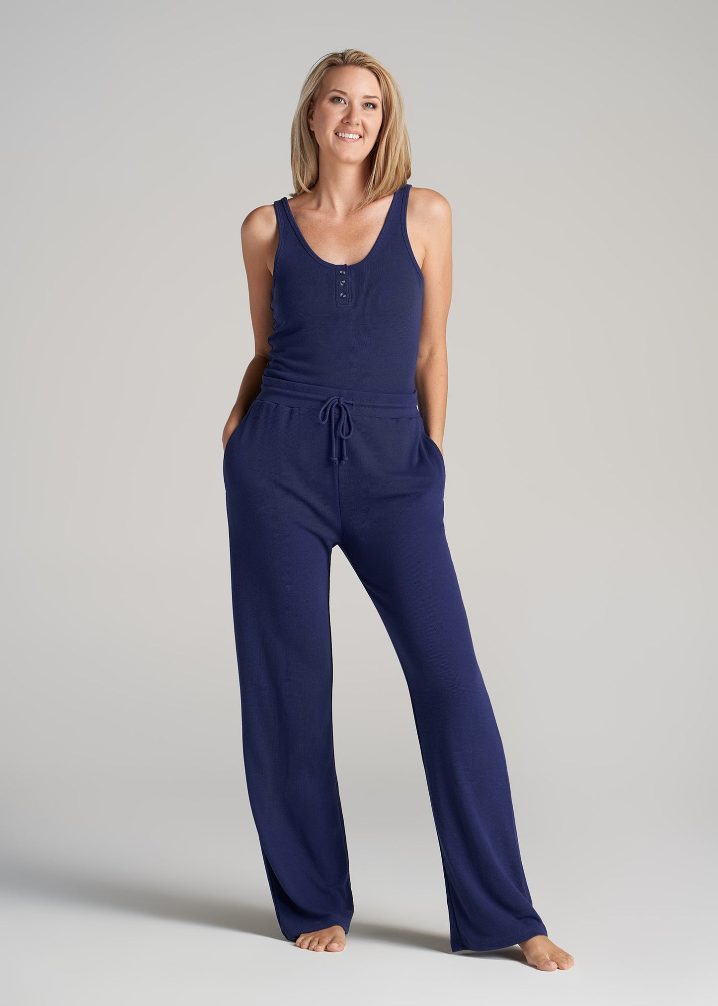    American-Tall-Women-Open-Bottom-Waffle-Lounge-Pant-Midnight-Blue-full