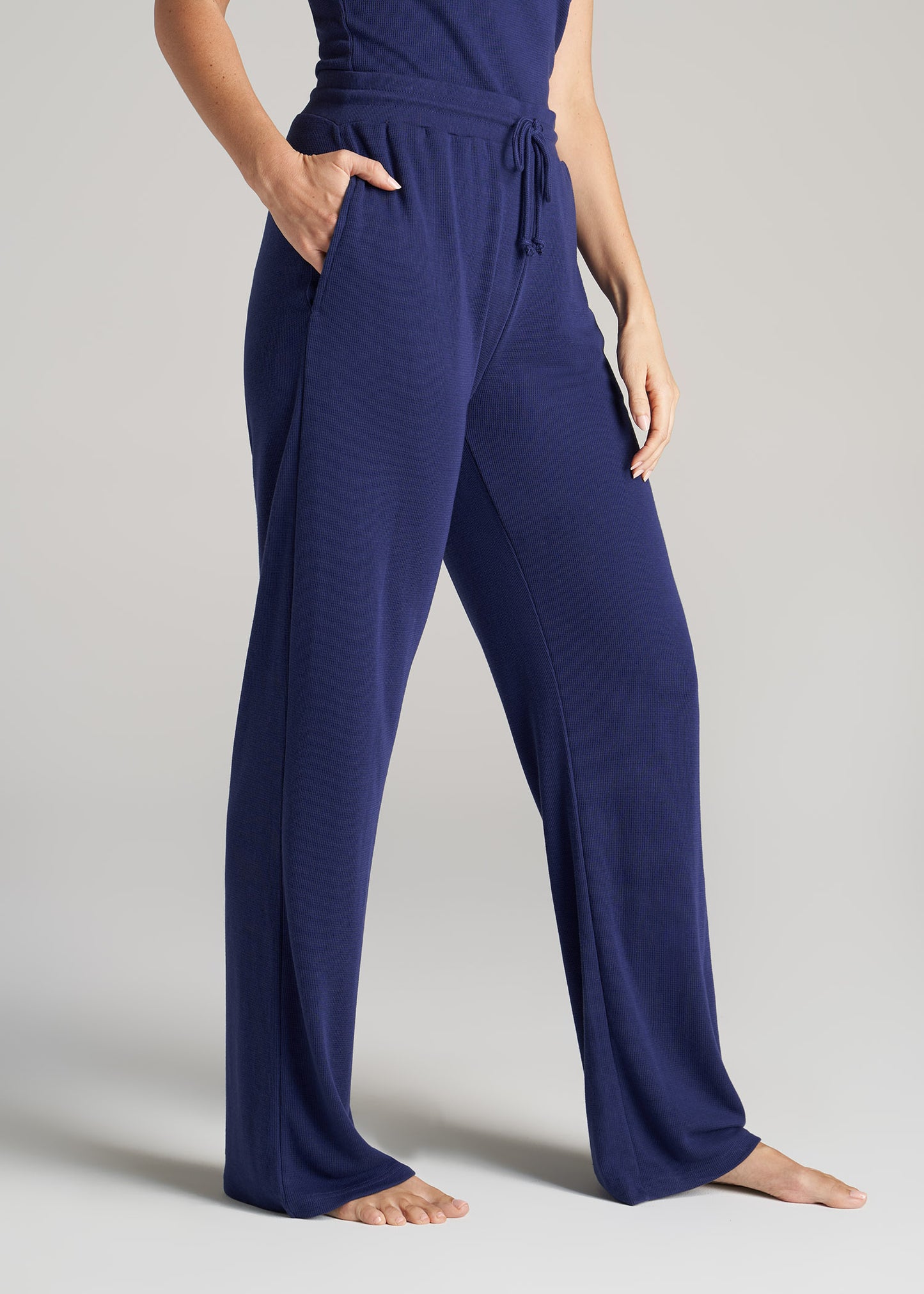    American-Tall-Women-Open-Bottom-Waffle-Lounge-Pant-Midnight-Blue-side