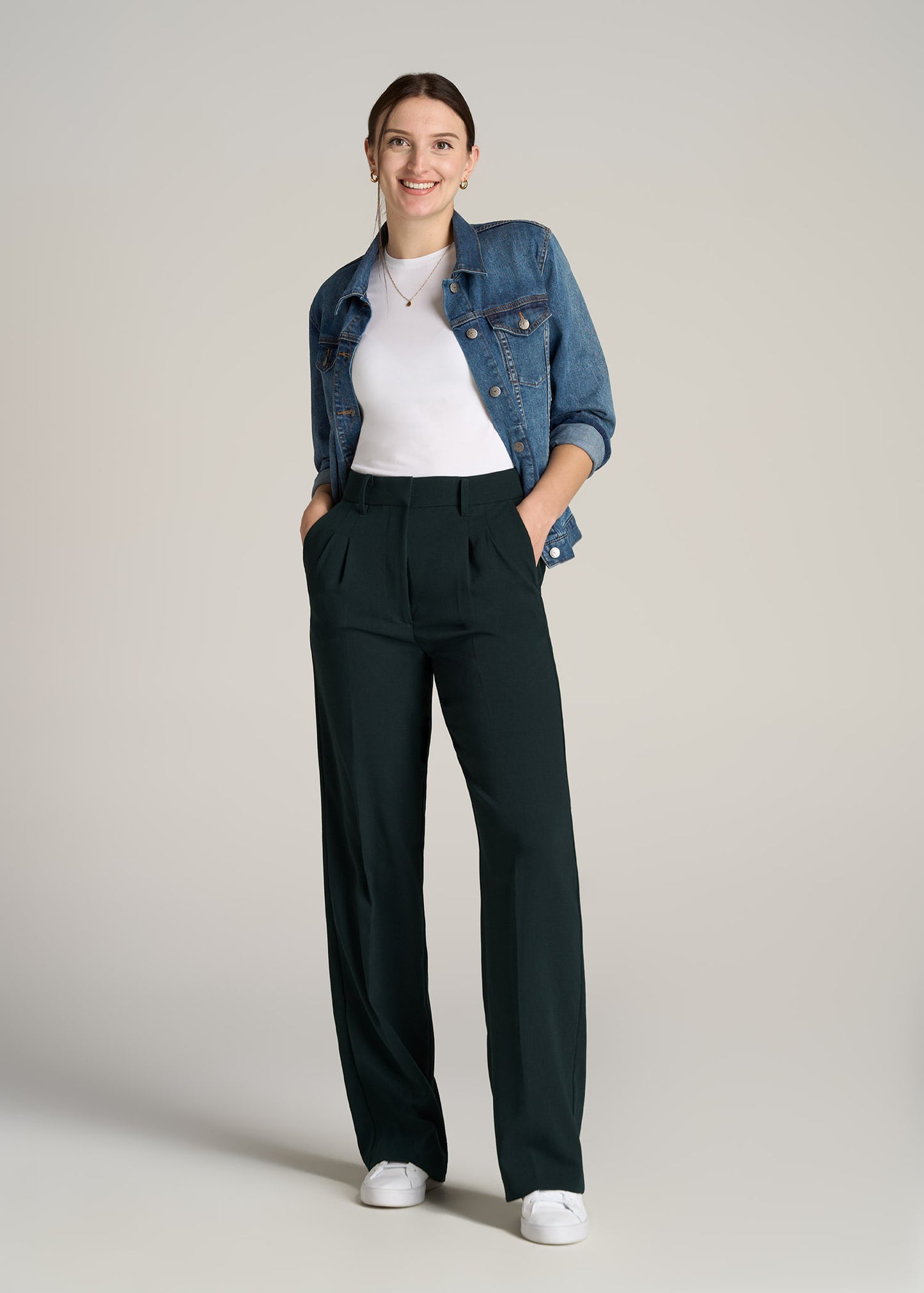       American-Tall-Women-Pleated-Dress-Pants-Midnight-Green-full