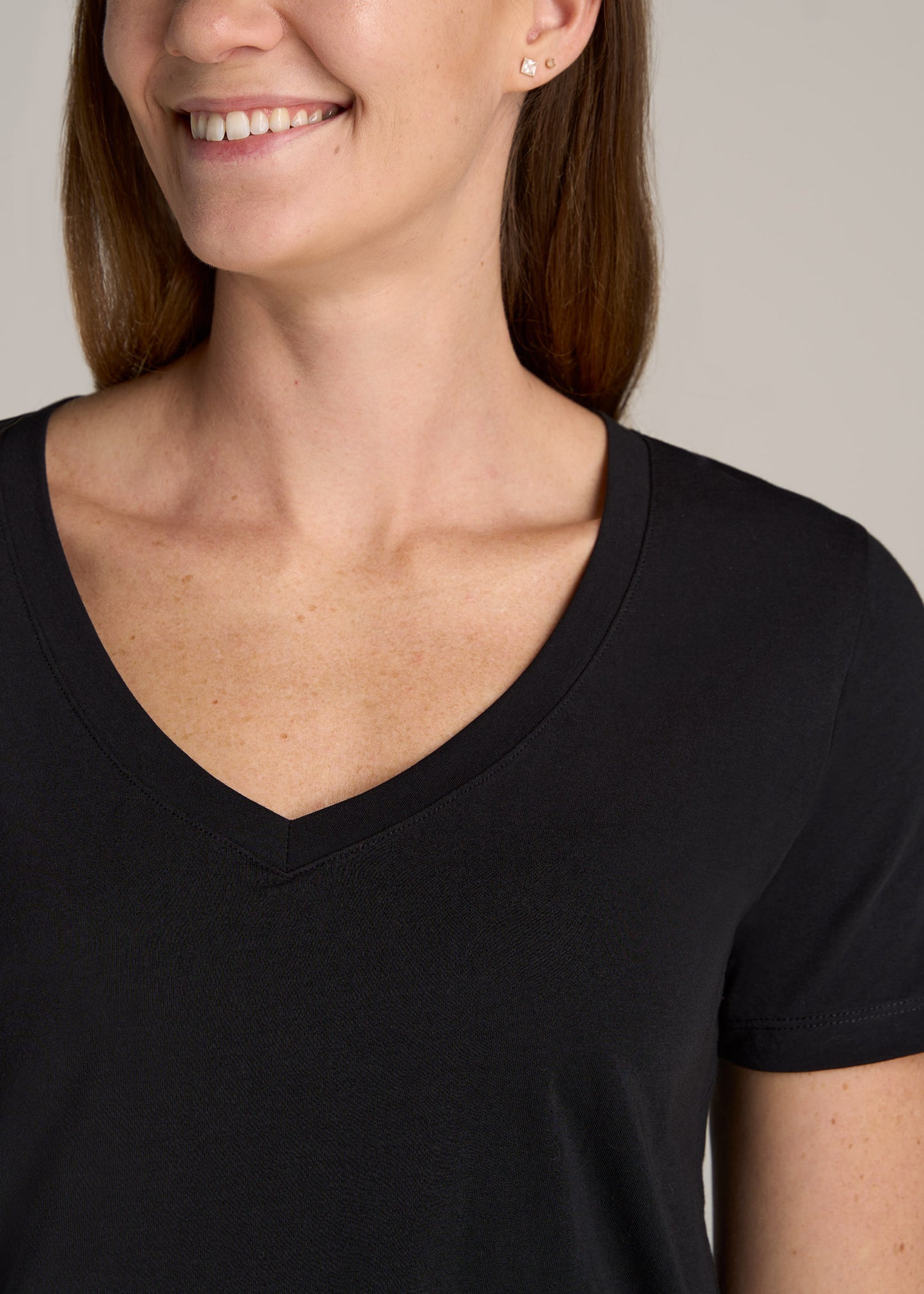     American-Tall-Women-Scoop-V-Neck-Tee-Dark-Black-detail