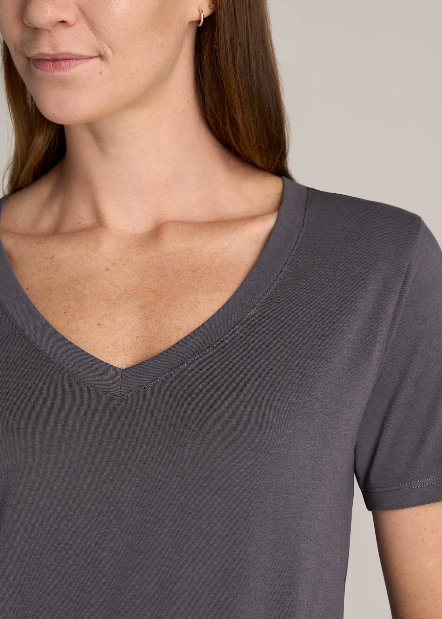     American-Tall-Women-Scoop-V-Neck-Tee-Dark-Charcoal-detail