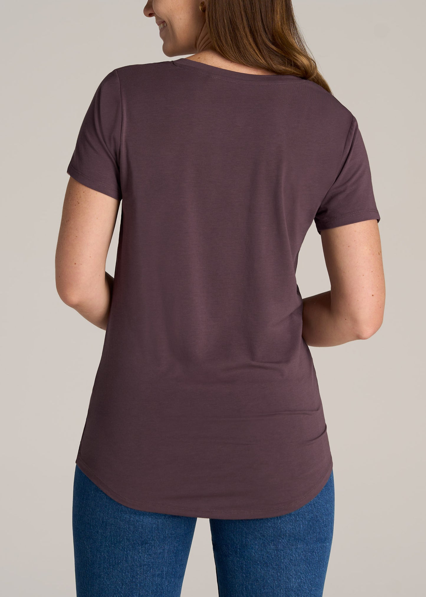       American-Tall-Women-Scoop-V-Neck-Tee-Merlot-back