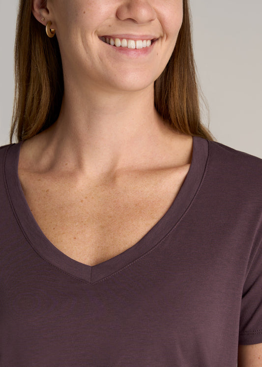     American-Tall-Women-Scoop-V-Neck-Tee-Merlot-detail