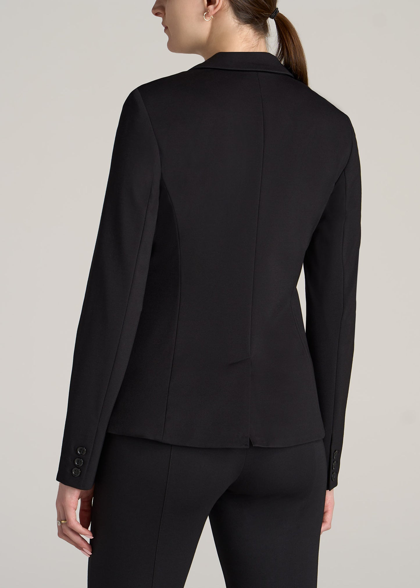 American-Tall-Women-Two-Button-Blazer-Black-back