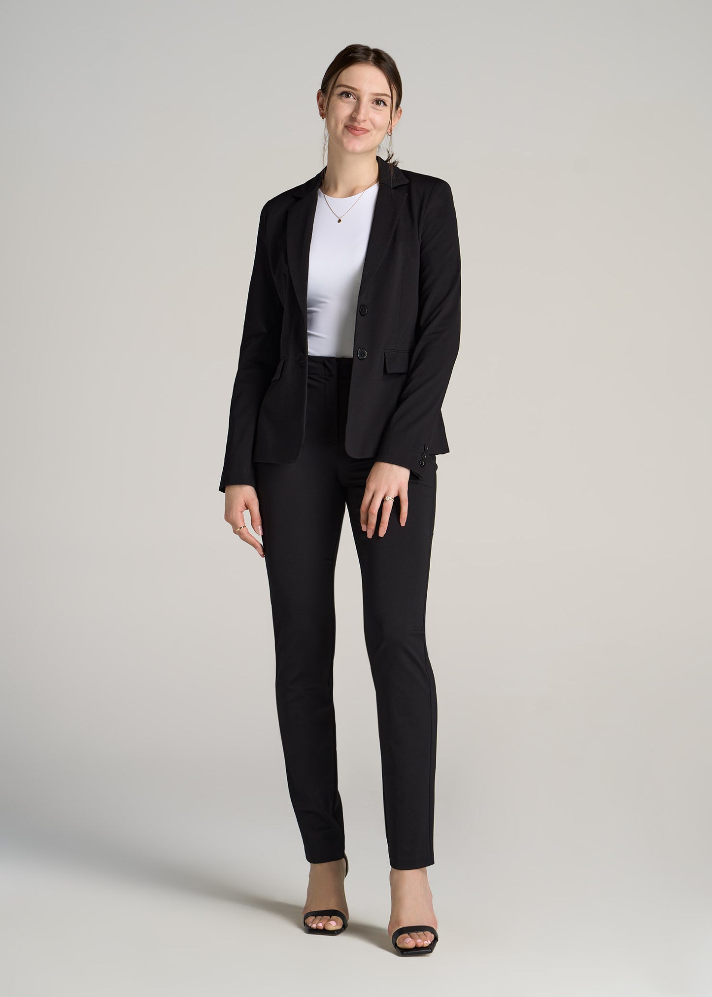 American-Tall-Women-Two-Button-Blazer-Black-full