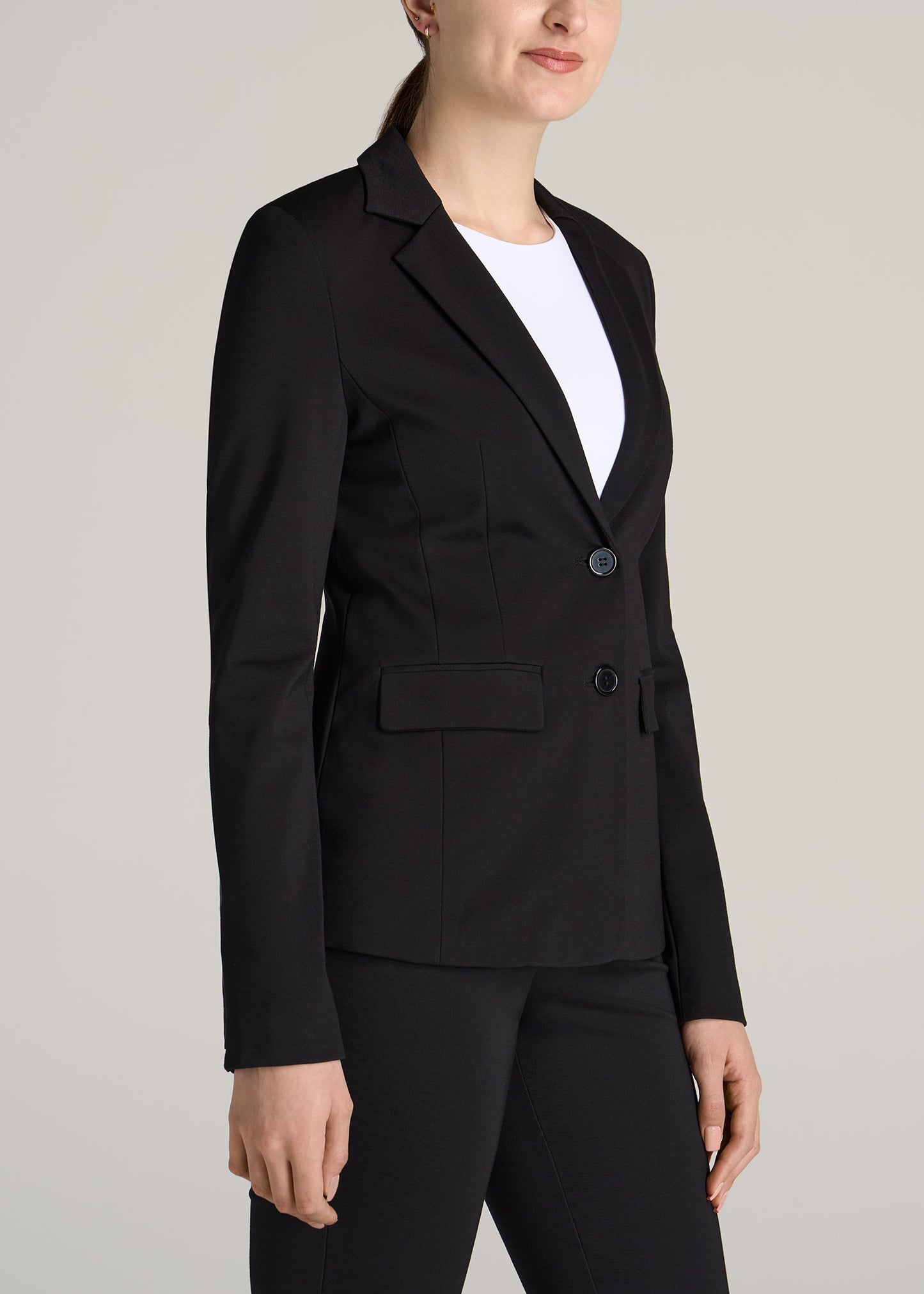 American-Tall-Women-Two-Button-Blazer-Black-side