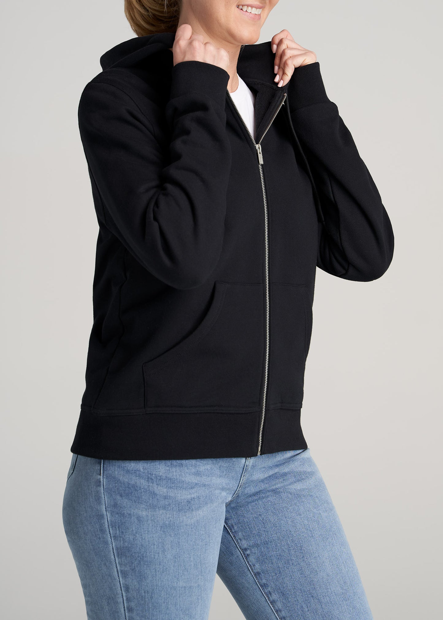     American-Tall-Women-WKND-FullZip-Hoodie-Black-side