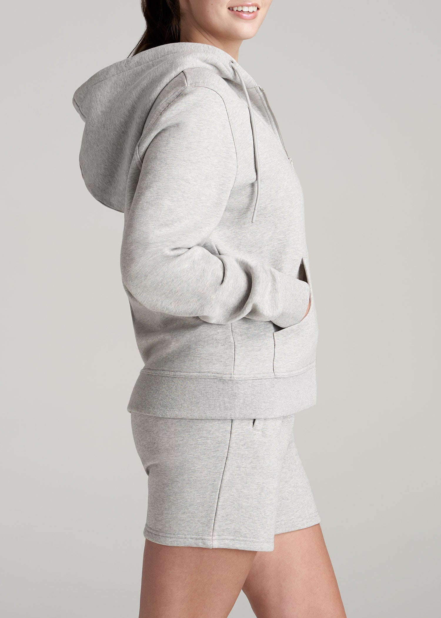    American-Tall-Women-WKND-FullZip-Hoodie-GreyMix-detail