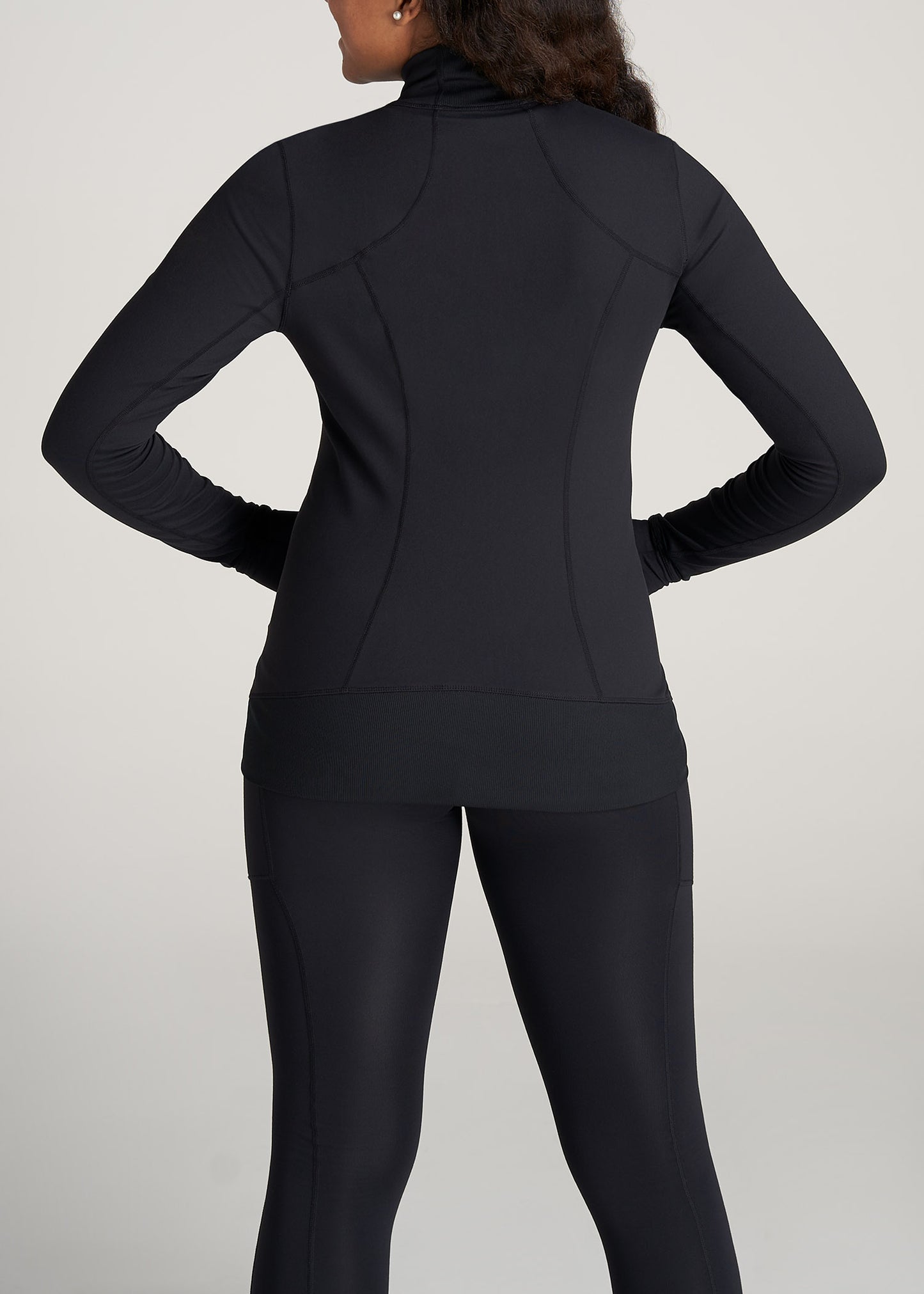 American-Tall-Women-WarmUp-AthleticJacket-Black-back