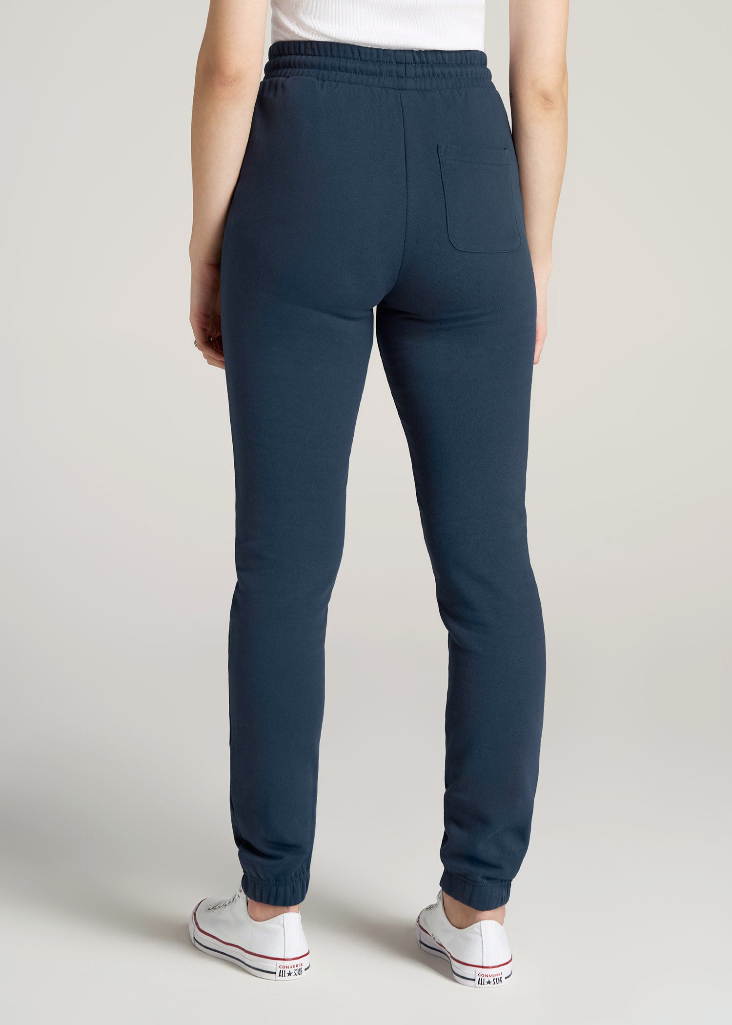    American-Tall-Women-Wearever-SLIM-High-Waisted-Garment-Dye-Sweatpants-Bright-Navy-back