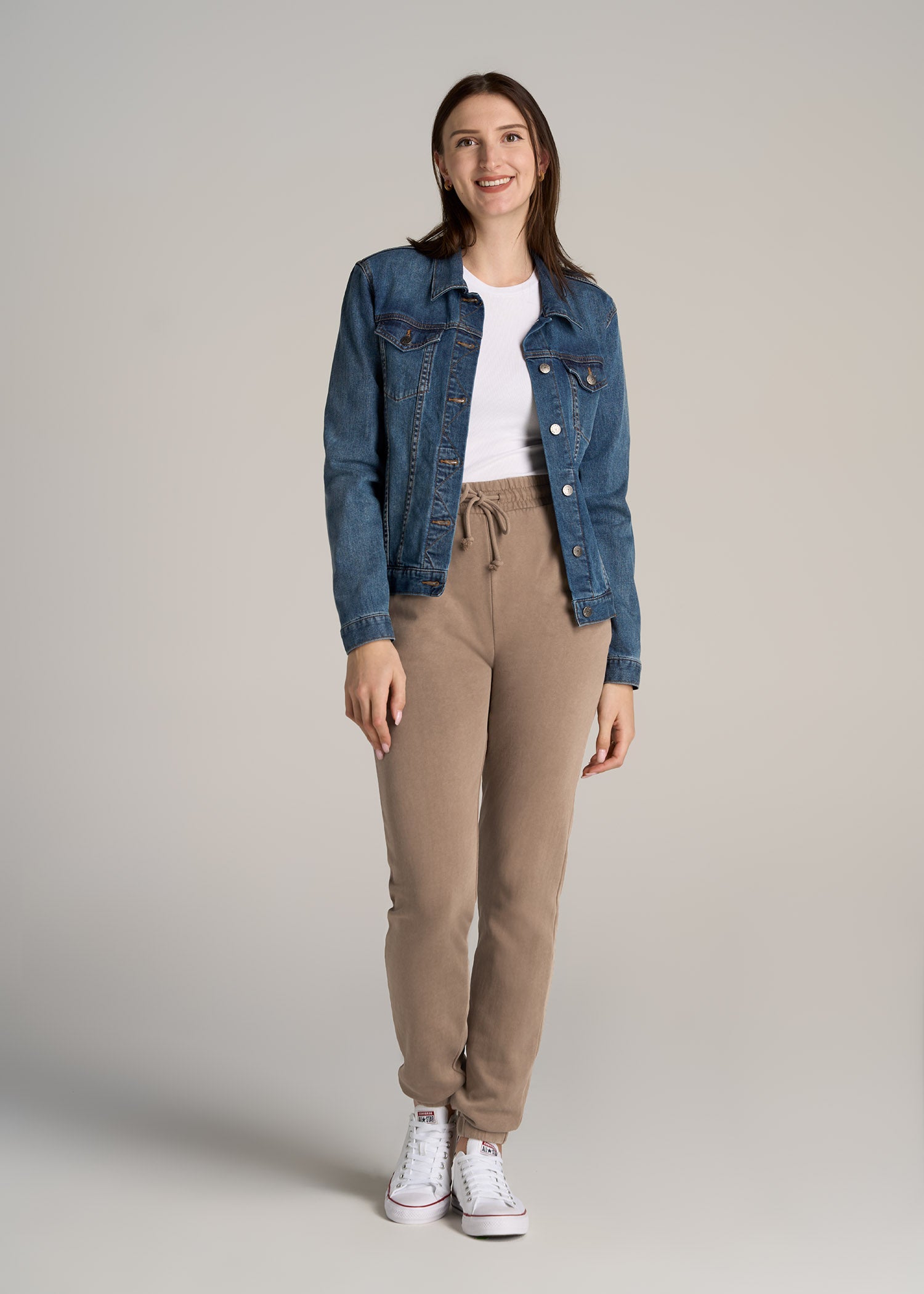         American-Tall-Women-Wearever-SLIM-High-Waisted-Garment-Dye-Sweatpants-Latte-full