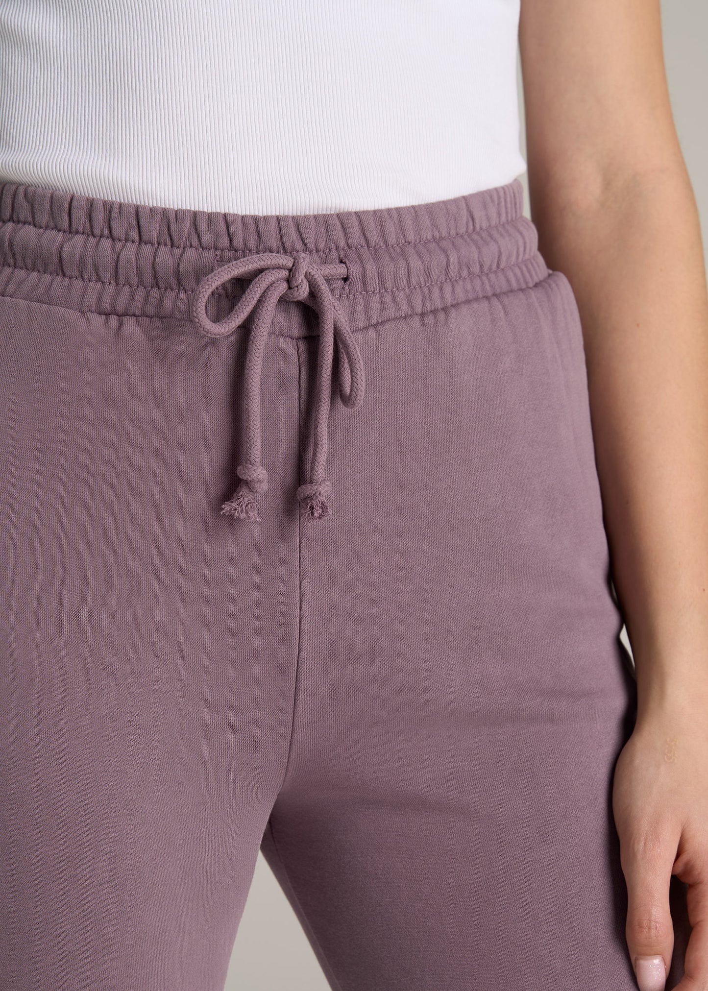       American-Tall-Women-Wearever-SLIM-High-Waisted-Garment-Dye-Sweatpants-Smoked-Mauve-detail