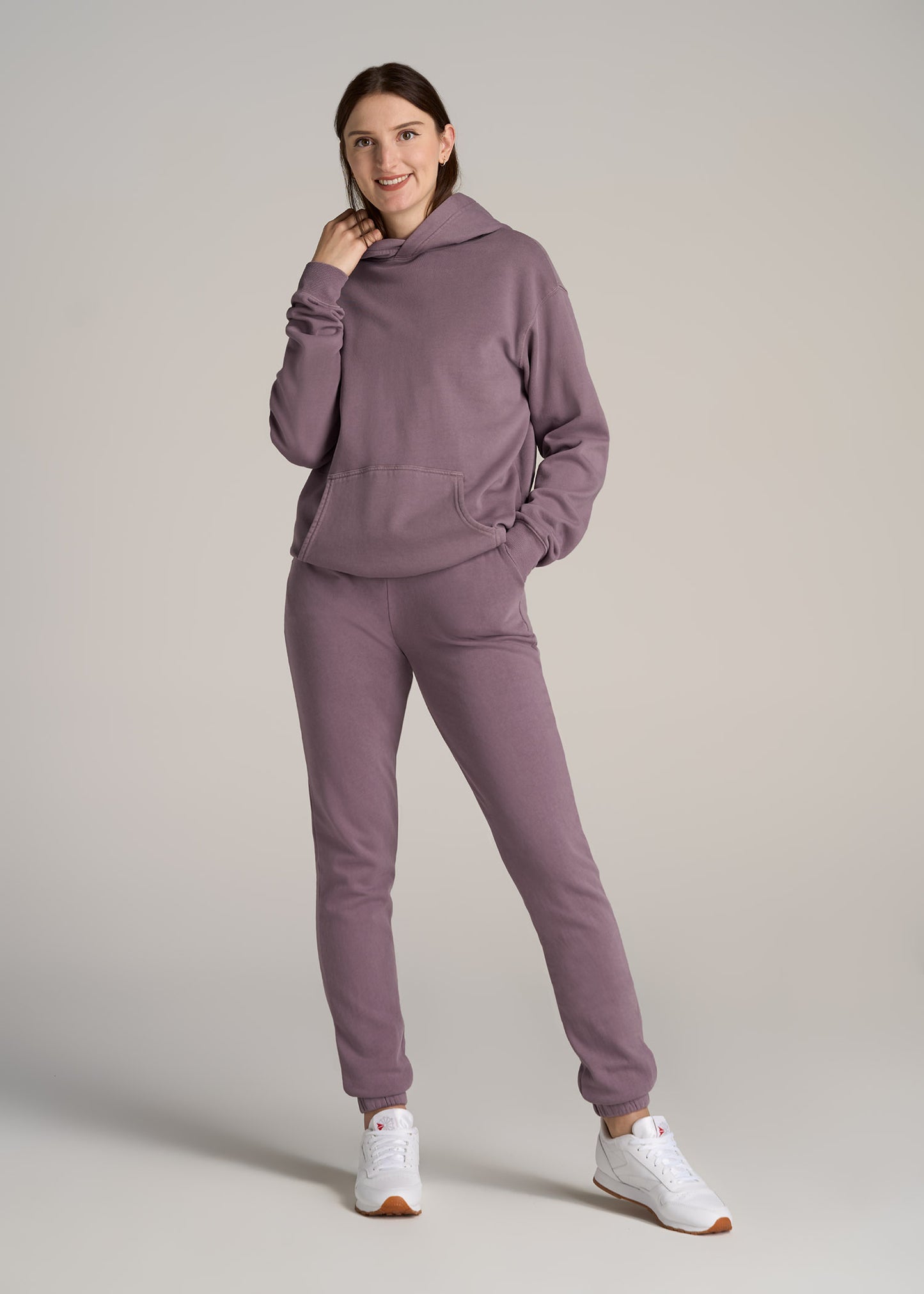       American-Tall-Women-Wearever-SLIM-High-Waisted-Garment-Dye-Sweatpants-Smoked-Mauve-full