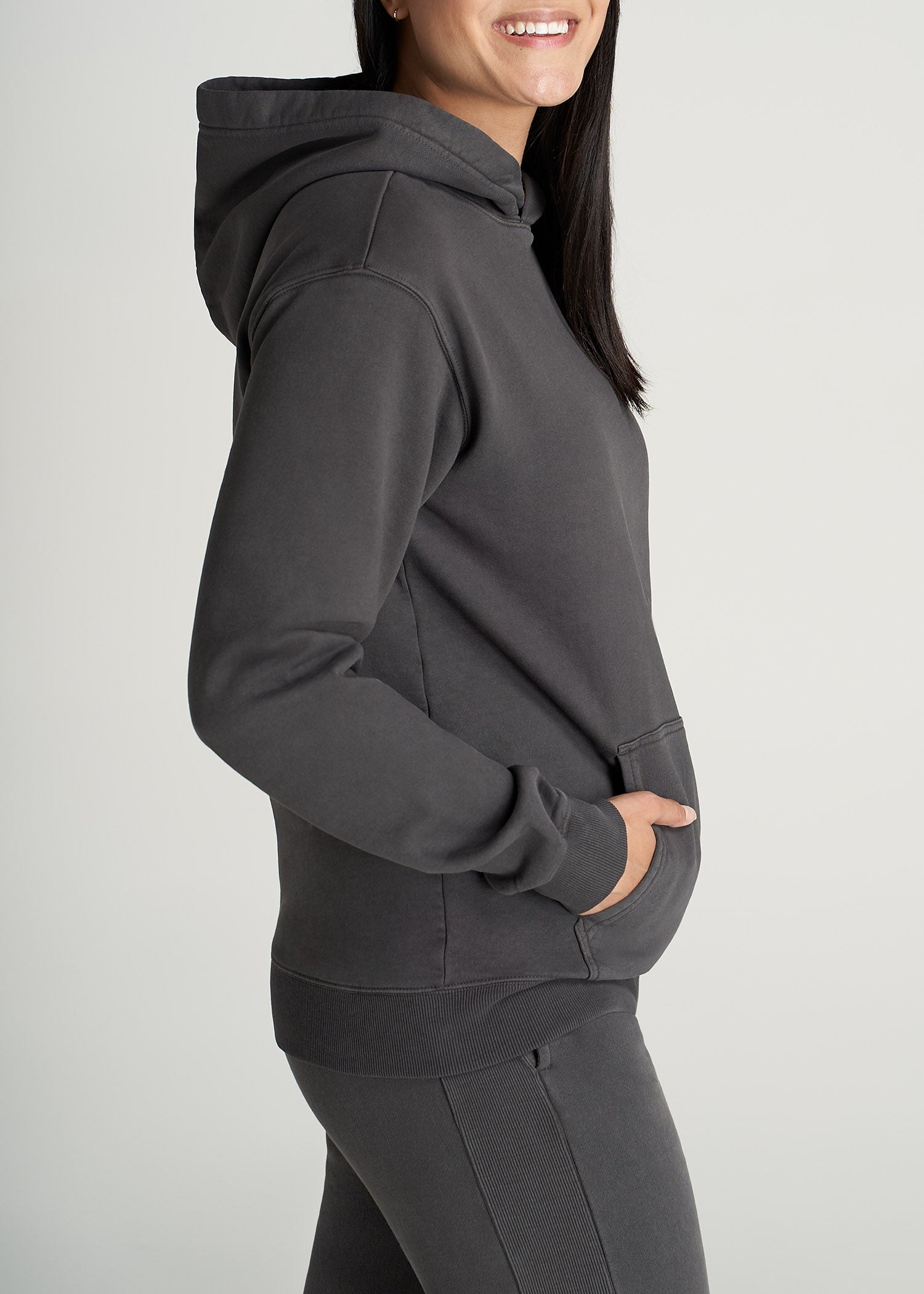 American-Tall-Women-Womens-8020-GD-WKND-Hoodie-Charcoal-side