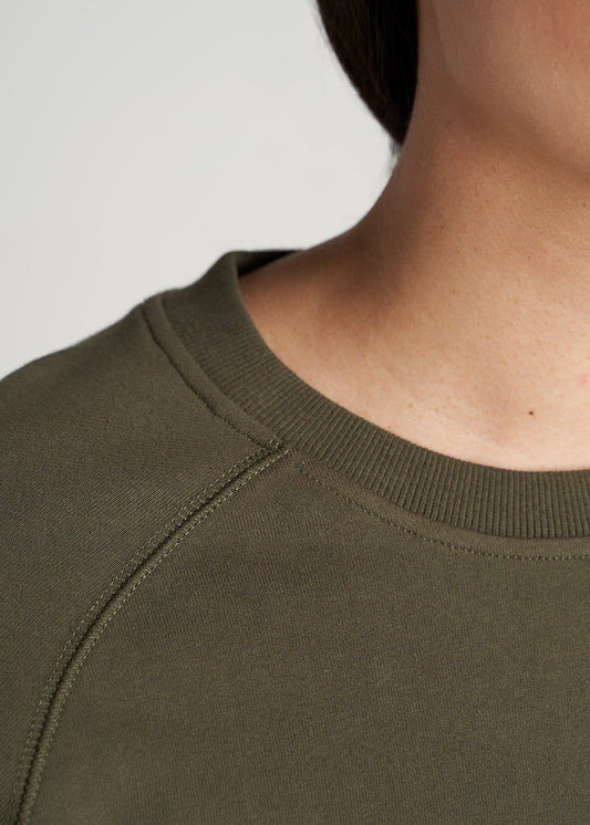 American-Tall-Women-Womens-FrenchTerry-CrewNeck-FernGreen-detail